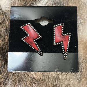 Red Lightning Bolt Earrings